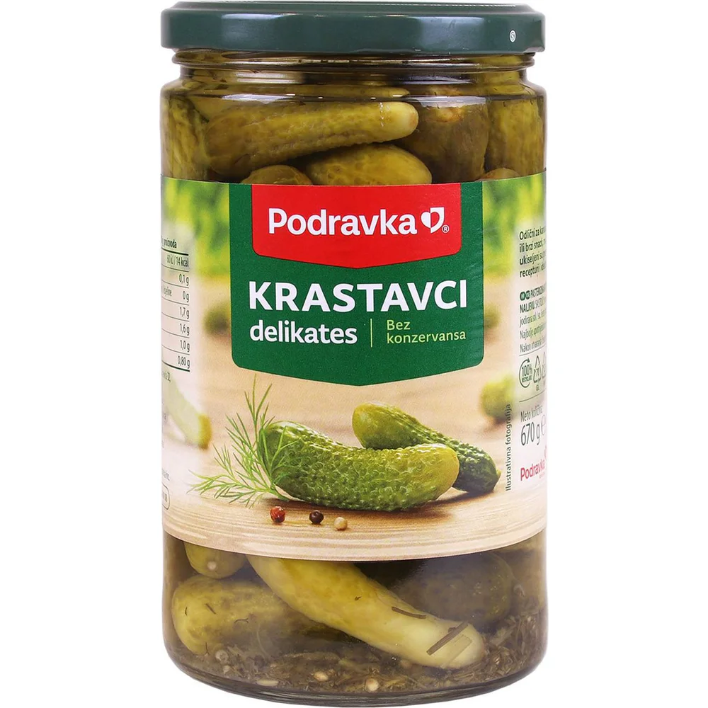 Podravka krastavci delikates 670g